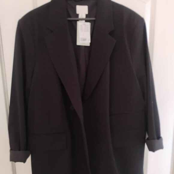 H&M Women's Black Blazer Size L NWT - Picture 2 of 6
